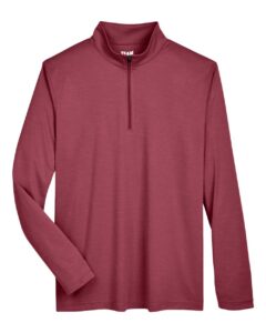 Team 365 TT31H Men’s Zone Sonic Heather Performance Quarter-Zip Pullover – Sport Maroon Heather