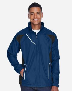 Team 365 TT86 Men’s Dominator Waterproof Jacket – Sport Dark Navy (on model)