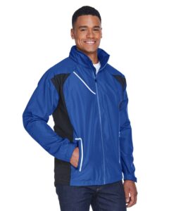 Team 365 TT86 Men’s Dominator Waterproof Jacket – Sport Royal (on model side)