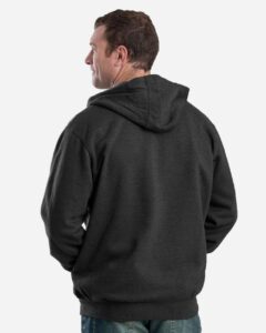 Berne Apparel SZ413 Men’s Heritage Full-Zip Hooded Sweatshirt – Black (on model back)