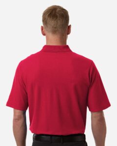 Harriton M105T Men’s Tall Maverick CVC Pique Polo – Red (on model back)