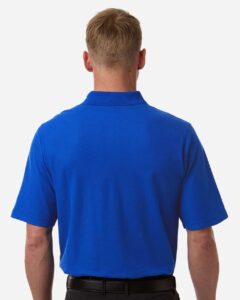 Harriton M105T Men’s Tall Maverick CVC Pique Polo – True Royal (on model back)