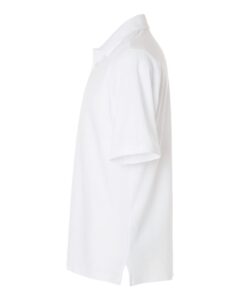 Harriton M105T Men’s Tall Maverick CVC Pique Polo – White (side)