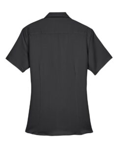 Harriton M570W Women’s Bahama Cord Camp Shirt – Black (back)