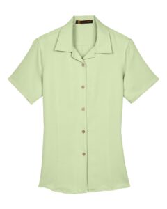 Harriton M570W Women’s Bahama Cord Camp Shirt – Green Mist
