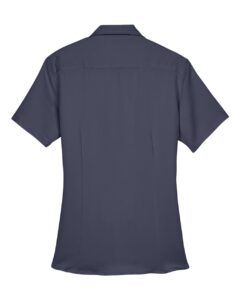 Harriton M570W Women’s Bahama Cord Camp Shirt – Navy (back)