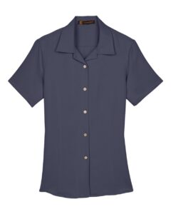 Harriton M570W Women’s Bahama Cord Camp Shirt – Navy