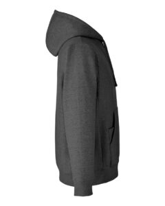 Team 365 TT97 Unisex Zone HydroSport™ Heavyweight Quarter-Zip Hooded Sweatshirt – Dark Grey Heather (side)