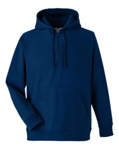 Team 365 TT97 Unisex Zone HydroSport™ Heavyweight Quarter-Zip Hooded Sweatshirt – Sport Dark Navy