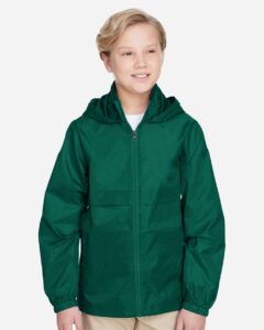 Team 365 TT73Y Youth Zone Protect Lightweight Jacket – Sport Forest (on model)