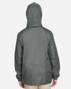 Team 365 TT73Y Youth Zone Protect Lightweight Jacket – Sport Graphite (on model back)