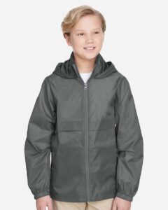Team 365 TT73Y Youth Zone Protect Lightweight Jacket – Sport Graphite (on model)