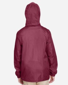 Team 365 TT73Y Youth Zone Protect Lightweight Jacket – Sport Maroon (on model back)
