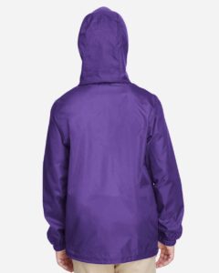 Team 365 TT73Y Youth Zone Protect Lightweight Jacket – Sport Purple (on model back)
