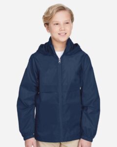 Team 365 TT73Y Youth Zone Protect Lightweight Jacket – Sport Dark Navy (on model)