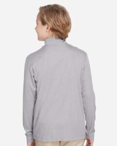 Team 365 TT31HY Youth Zone Sonic Heather Performance Quarter-Zip Pullover – Athletic Heather (on model back)