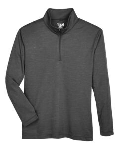 Team 365 TT31HY Youth Zone Sonic Heather Performance Quarter-Zip Pullover – Black Heather