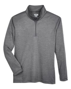 Team 365 TT31HY Youth Zone Sonic Heather Performance Quarter-Zip Pullover – Dark Grey Heather