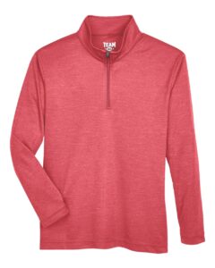 Team 365 TT31HY Youth Zone Sonic Heather Performance Quarter-Zip Pullover – Sport Red Heather