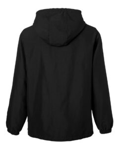 Harriton M73 Unisex Flex Twill Hooded Jacket – Black (back)