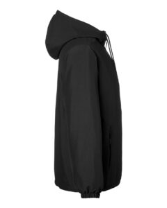 Harriton M73 Unisex Flex Twill Hooded Jacket – Black (side)