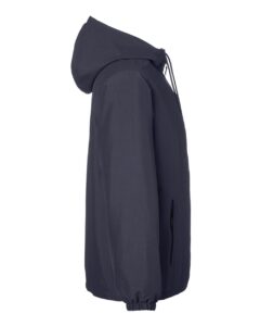 Harriton M73 Unisex Flex Twill Hooded Jacket – Dark Charcoal (side)