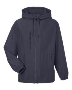 Harriton M73 Unisex Flex Twill Hooded Jacket – Dark Charcoal