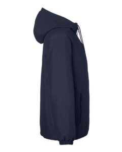 Harriton M73 Unisex Flex Twill Hooded Jacket – Dark Navy (side)