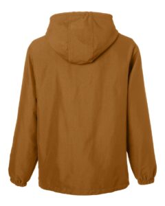 Harriton M73 Unisex Flex Twill Hooded Jacket – Duck Brown (back)