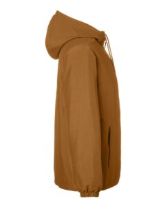 Harriton M73 Unisex Flex Twill Hooded Jacket – Duck Brown (side)