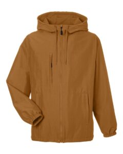 Harriton M73 Unisex Flex Twill Hooded Jacket – Duck Brown