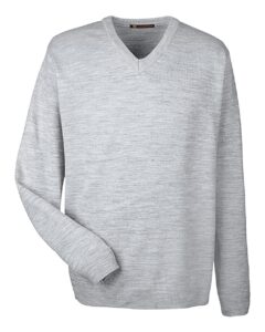Harriton M420 Men’s Pilbloc™ V-Neck Sweater – Grey Heather