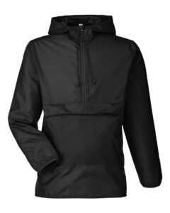Team 365 TT77 Unisex Zone Protect Packable Anorak Jacket – Black