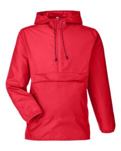 Team 365 TT77 Unisex Zone Protect Packable Anorak Jacket – Sport Red