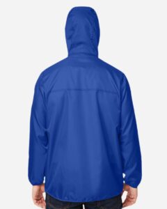 Team 365 TT77 Unisex Zone Protect Packable Anorak Jacket – Sport Royal (on model back)