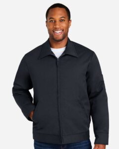 Harriton M721 Unisex ClimaBloc® Station Jacket – Dark Charcoal (on model)
