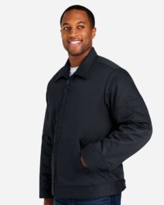 Harriton M721 Unisex ClimaBloc® Station Jacket – Dark Charcoal (on model side)