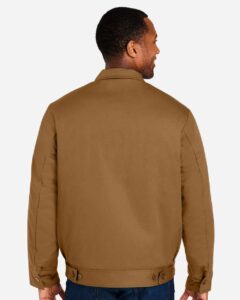 Harriton M721 Unisex ClimaBloc® Station Jacket – Duck Brown (on model back)