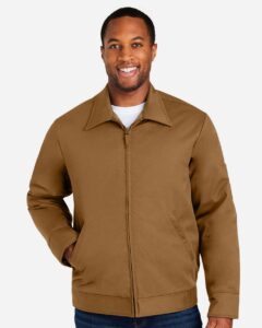 Harriton M721 Unisex ClimaBloc® Station Jacket – Duck Brown (on model)