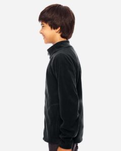 Team 365 TT90Y Youth Campus Microfleece Jacket – Black (on model side)