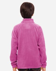 Team 365 TT90Y Youth Campus Microfleece Jacket – Sport Charity Pink (on model back)