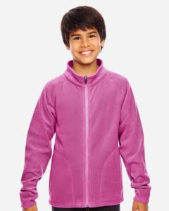 Team 365 TT90Y Youth Campus Microfleece Jacket – Sport Charity Pink (on model)