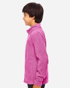 Team 365 TT90Y Youth Campus Microfleece Jacket – Sport Charity Pink (on model side)
