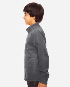Team 365 TT90Y Youth Campus Microfleece Jacket – Sport Graphite (on model side)
