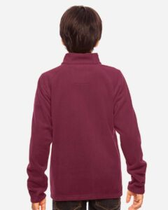 Team 365 TT90Y Youth Campus Microfleece Jacket – Sport Maroon (on model back)
