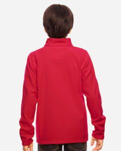 Team 365 TT90Y Youth Campus Microfleece Jacket – Sport Red (on model back)