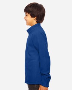 Team 365 TT90Y Youth Campus Microfleece Jacket – Sport Royal (on model side)