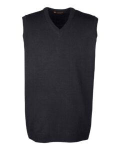 Harriton M415 Men’s Pilbloc™ V-Neck Sweater Vest – Black