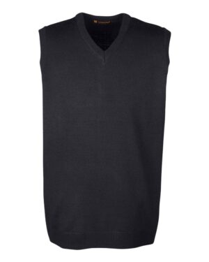 Harriton M415 Men’s Pilbloc™ V-Neck Sweater Vest – Black