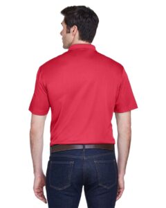 Harriton M354 Men’s Micro Piqué Polo – Red (on model back)